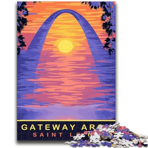 Puzzle 1000 Teile für Teenager, Gateway Arch, Teenager-Puzzles, Lernspielzeug, lustige Familienspiele, einzigartige Heimdekoration (50x75cm) von GKJPOXZJ