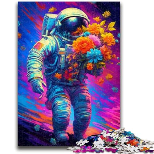 Puzzle 1000 Teile für Teenager, Geschenke, Blumen-Astronaut, Teenager-Puzzle, Stressabbau, Staycation, Zeitvertreib, Heimdekoration, Spielzeug, (38x26cm) von GKJPOXZJ