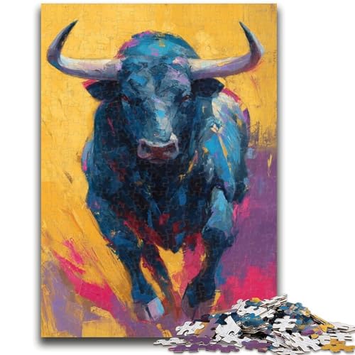 Puzzle 1000 Teile für Teenager, Geschenke, Bullen-Ölgemälde, Teenager-Puzzle, Stressabbau, Staycation, Zeitvertreib, Heimdekoration, Spielzeug, (38x26cm) von GKJPOXZJ