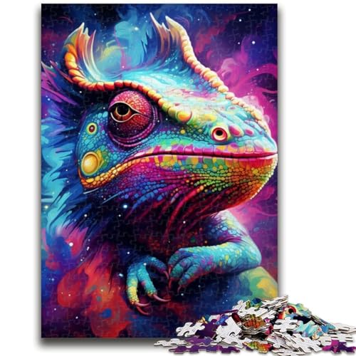 Puzzle 1000 Teile für Teenager, Geschenke, Kunst-Chamäleon-Puzzles für Erwachsene, lustiges Geschenk und Aktivität für zu Hause, Spielzeug für Regentage, (38x26cm) von GKJPOXZJ