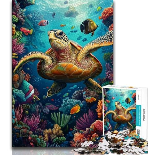 Puzzle 1000 Teile für Teenager, Geschenke, Meeresschildkröte, Spielzeug, Lernspiele, Stressabbau, tolle Geschenke und Spielzeuge, 38x26cm von GKJPOXZJ