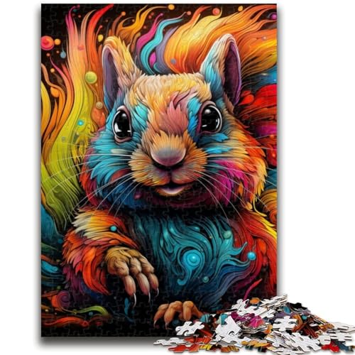 Puzzle 1000 Teile für Teenager, Geschenke, Psychedelisches Eichhörnchen-Puzzle, Quizspiel, ganze Familie (26x38cm) von GKJPOXZJ