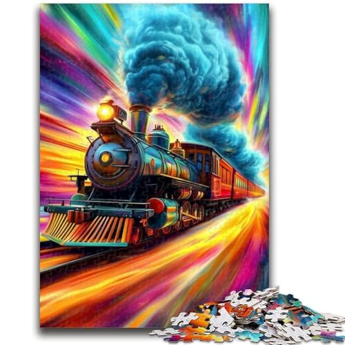 Puzzle 1000 Teile für Teenager, Geschenke, Regenbogenzug, Puzzles für Erwachsene, Spielzeug, Lernspiele, Stressabbau, einzigartige Geburtstags- und Geschenkideen (26x38cm) von GKJPOXZJ