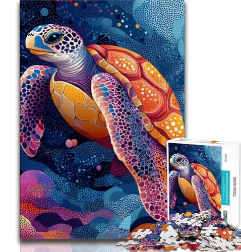 Puzzle 1000 Teile für Teenager, Geschenke, Schildkrötenkunst, Spielzeug, Lernspiele, Stressabbau, tolle Geschenke und Spielzeuge, 38x26cm von GKJPOXZJ