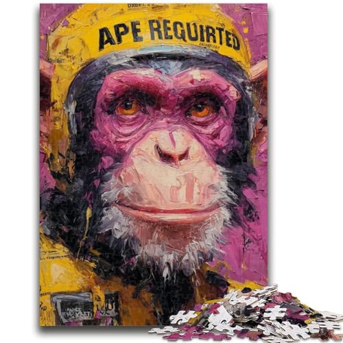 Puzzle 1000 Teile für Teenager, Geschenke, Schimpansen-Puzzles, Quizspiel ganze Familie (26x38cm) von GKJPOXZJ