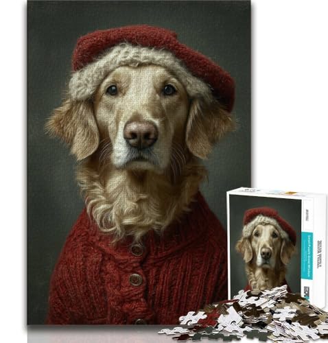 Puzzle 1000 Teile für Teenager, Golden Retriever, Spielzeug, Lernspiele, Stressabbau, tolle Geschenke und Spielzeuge, 75x50cm von GKJPOXZJ
