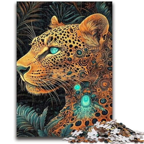 Puzzle 1000 Teile für Teenager, Goldener Leopard, Teenager-Puzzle, interessante Stressreduzierung, Eltern-Kind-Interaktion (38x26cm) von GKJPOXZJ