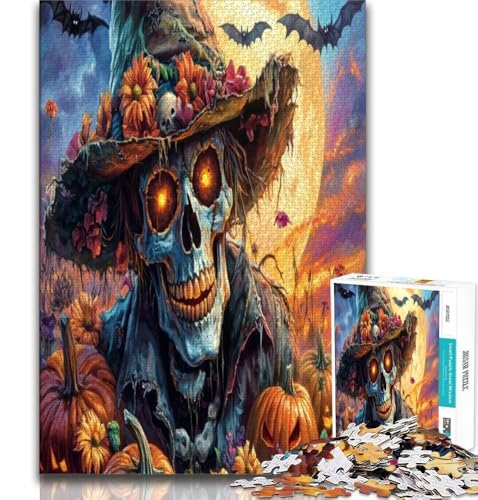 Puzzle 1000 Teile für Teenager, Halloween-Skelett, Spielzeug, Lernspiele, Stressabbau, einzigartige Heimdekoration und Geschenke, 38x26cm von GKJPOXZJ
