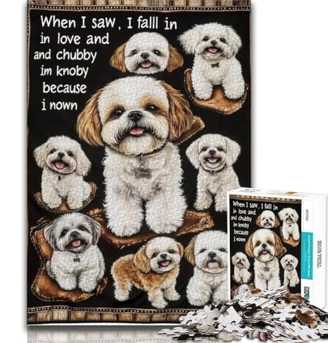Puzzle 1000 Teile für Teenager, Hundecollage, Lernspiele, Heimdekoration, Lernspiel für Geburtstag, Weihnachten, 75x50cm von GKJPOXZJ