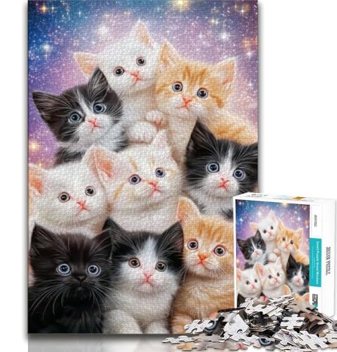 Puzzle 1000 Teile für Teenager, Katze, Lernspiele, Heimdekoration, Lernspiel für Geburtstag, Weihnachten, 75x50cm von GKJPOXZJ