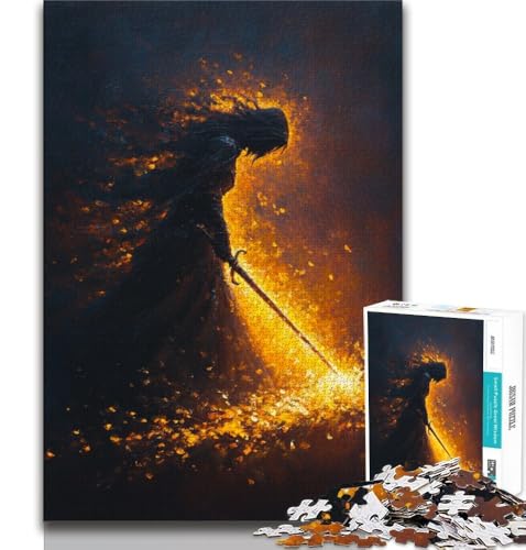 Puzzle 1000 Teile für Teenager, Krieger-Ölgemälde, Lernspiele, Heimdekoration, Lernspiel für Geburtstag, Weihnachten, 38x26cm von GKJPOXZJ
