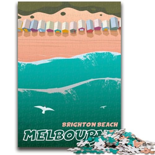 Puzzle 1000 Teile für Teenager, Melbourne-Puzzles für Teenager, mit passendem Poster und Quizblatt für Kinder ab 14 Jahren (26x38cm) von GKJPOXZJ