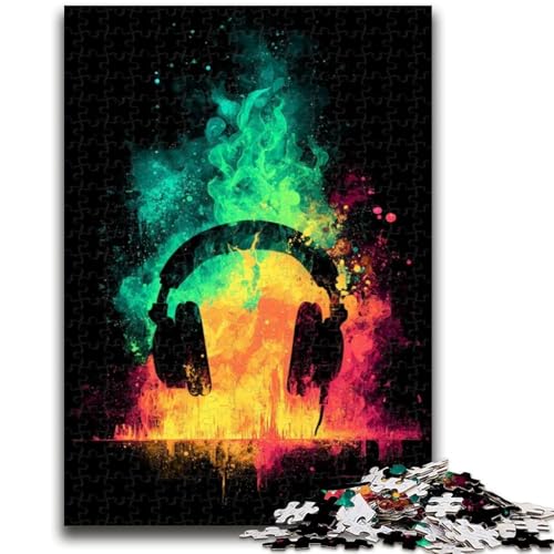 Puzzle 1000 Teile für Teenager, Neon-Kopfhörer, Puzzle für Erwachsene, Lernspiele, Wanddekoration, einzigartige Geburtstags (75x50cm) von GKJPOXZJ