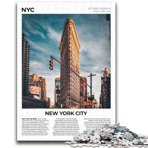 Puzzle 1000 Teile für Teenager, New York City, 1000 Teile für Teenager, Lernspielzeug, Familienspiele, einzigartige Geburtstags- und Geschenkideen (26x38cm) von GKJPOXZJ