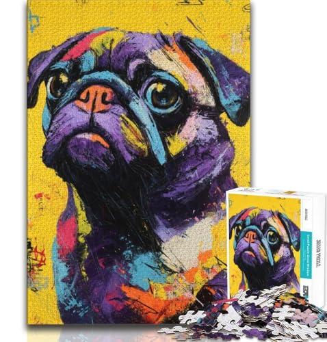 Puzzle 1000 Teile für Teenager, Ölgemälde mit Hunden, pädagogisches Familienspiel mit vollständig ineinandergreifenden, zufällig geformten Teilen, 38x26cm Puzzle 1000 Teile für Teenager, Ölgemälde mit Hunden, pädagogisches Familienspiel mit vollständig ineinandergreifenden, zufällig geformten Teilen, 38x26cm von GKJPOXZJ