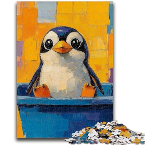Puzzle 1000 Teile für Teenager, Pinguin im Badezimmer, Teenager-Puzzle, Lernspielzeug, ganze Familie, (50x75cm) von GKJPOXZJ