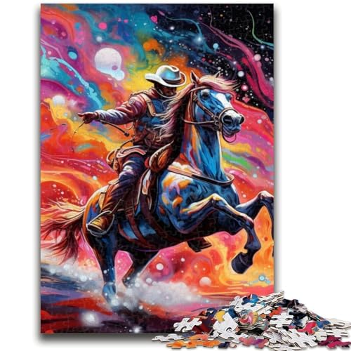 Puzzle 1000 Teile für Teenager, Psychedelische farbige Pferde, Teenager-Puzzle, für Lernspiele, Herausforderungsspielzeug, einzigartige Heimdekoration und Geschenke, (50x75cm) von GKJPOXZJ