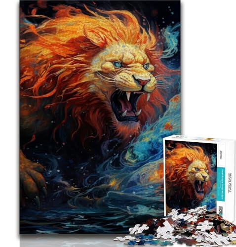Puzzle 1000 Teile für Teenager, Psychedelischer Löwe, Lernspiele, Heimdekoration, Lernspiel für Geburtstag, Weihnachten, 75x50cm von GKJPOXZJ