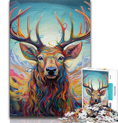 Puzzle 1000 Teile für Teenager, Tier-Elch, Lernspiele, Heimdekoration, Lernspiel für Geburtstag, Weihnachten, 75x50cm von GKJPOXZJ