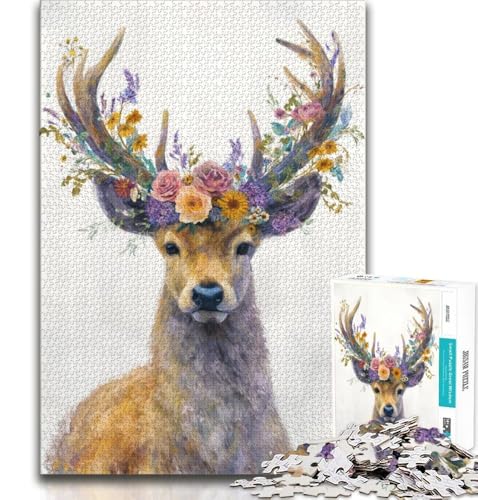 Puzzle 1000 Teile für Teenager, Tierhirsch, Lernspiele, Heimdekoration, Lernspiel für Geburtstag, Weihnachten, 75x50cm von GKJPOXZJ