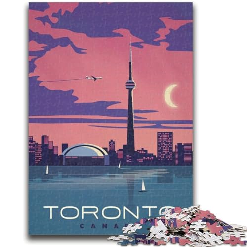 Puzzle 1000 Teile für Teenager, Toronto-Puzzles für Teenager, mit passendem Poster und Quizblatt für Kinder ab 14 Jahren (50x75cm) von GKJPOXZJ