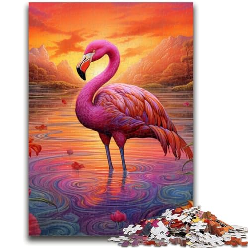 Puzzle 1000 Teile für Teenager, farbenfrohes Flamingo-Kunst-Puzzle, 1000 Teile, interessante Stressreduzierung, Eltern-Kind-Interaktion (26x38cm) von GKJPOXZJ