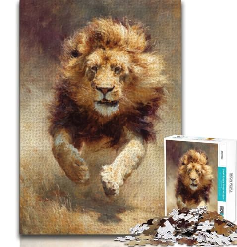 Puzzle 1000 Teile für Teenager, laufender Löwe, Lernspiele, Heimdekoration, Lernspiel für Geburtstag, Weihnachten, 75x50cm von GKJPOXZJ