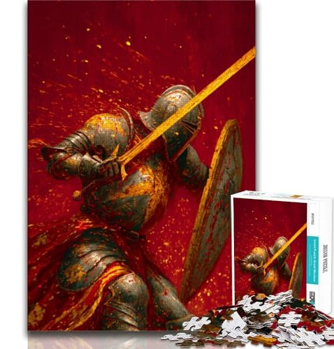 Puzzle 1000 Teile für Teenager, mittelalterliche Ritter, Lernspiele, Heimdekoration, Lernspiel für Geburtstag, Weihnachten, 75x50cm von GKJPOXZJ