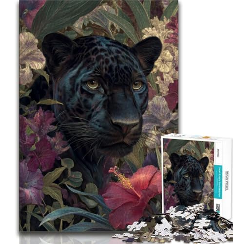 Puzzle 1000 Teile für Teenager, schwarzer Leopard, Lernspiele, Heimdekoration, Lernspiel für Geburtstag, Weihnachten, 75x50cm von GKJPOXZJ