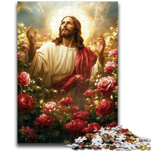 Puzzle 1000 Teile für Teenager „Jesus im Garten“ Teenager-Puzzles, Quizspiel, Wanddekoration, einzigartige Geburtstags (50x75cm) von GKJPOXZJ