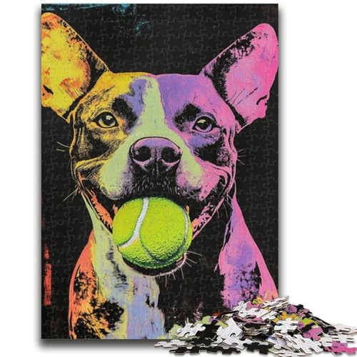 Puzzle 1000 Teile für Teenager-Geschenke, Boxer spielt Tennis, Puzzles für Teenager, einzigartige Geburtstags- und Geschenke für Kinder ab 14 Jahren (38x26cm) von GKJPOXZJ