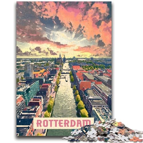 Puzzle 1000 Teile für Teenager-Geschenke Rotterdam-Puzzles, Quizspiel ganze Familie (26x38cm) von GKJPOXZJ