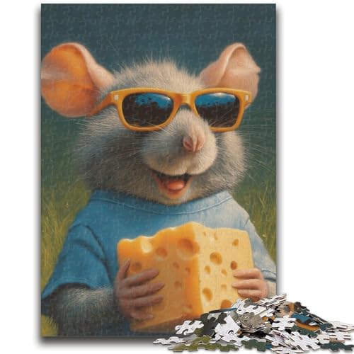 Puzzle 1000 Teile für Teenager Maus isst Käse, 1000 Teile für Teenager, mit passendem Poster und Quizblatt für Kinder ab 14 Jahren (26x38cm) von GKJPOXZJ