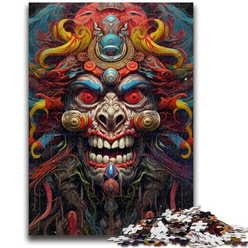 Puzzle für Erwachsene, 1000 Dämonenmasken, Puzzles für Teenager, anspruchsvolles Spiel, ganze Familie, (38x26cm) von GKJPOXZJ