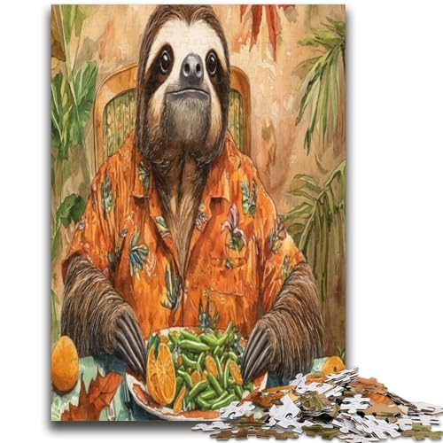 Puzzle für Erwachsene, 1000 Faultier-Esspuzzles für Teenager, anspruchsvolles Spiel, ganze Familie, (38x26cm) von GKJPOXZJ