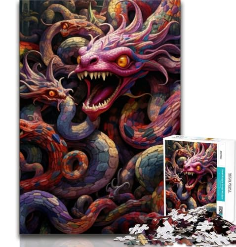 Puzzle für Erwachsene, 1000 Puzzles, Bunte Kunstschlange, anspruchsvolles Spiel und Lernspiel für die ganze Familie zum Geburtstag, Weihnachten, 38x26cm von GKJPOXZJ