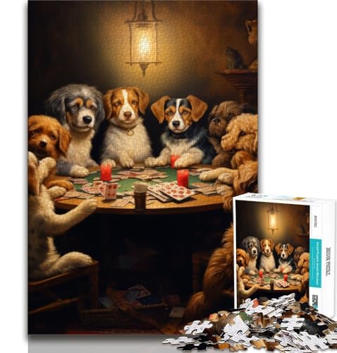 Puzzle für Erwachsene, 1000 Puzzles, Hunde Spielen Poker, anspruchsvolles Spiel und Lernspiel für die ganze Familie zum Geburtstag, Weihnachten, 38x26cm von GKJPOXZJ