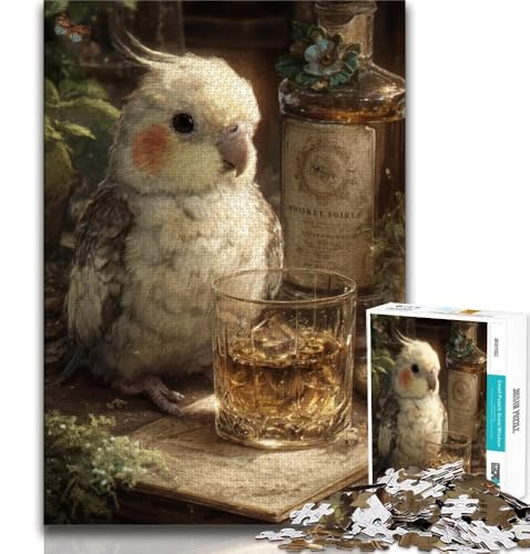 Puzzle für Erwachsene, 1000 Puzzles, Papagei trinkt EIN Getränk, Lernspielzeug, Familienspiele, geeignet als Schreibtischdekoration, 38x26cm von GKJPOXZJ