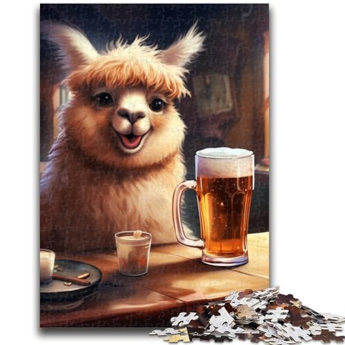 Puzzle für Erwachsene, 1000 Teile, Alpaka-Biertrinkpuzzle für Teenager, tolles Geschenk für die ganze Familie ab 14 Jahren (50x75cm) von GKJPOXZJ