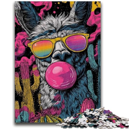 Puzzle für Erwachsene, 1000 Teile, Alpaka-Kunstpuzzle für Erwachsene, Lernspiel zum Geburtstag, Weihnachten, für Kinder ab 14 Jahren (50x75cm) von GKJPOXZJ