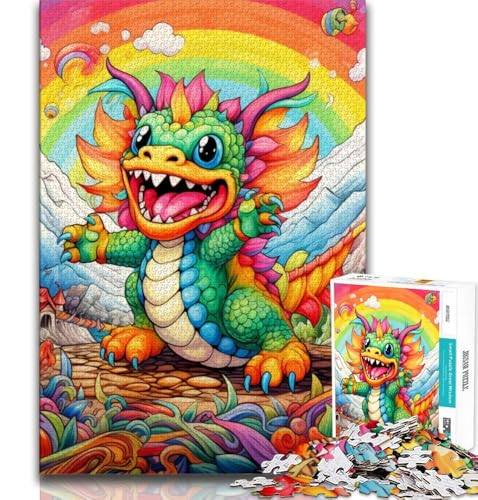 Puzzle für Erwachsene, 1000 Teile, Art Dragon Baby, hilft dem Gehirn, süchtig machendes Spielzeug zu trainieren, um Geduld zu fördern, perfekte Dekoration, 75x50cm von GKJPOXZJ