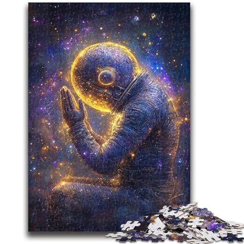 Puzzle für Erwachsene, 1000 Teile, Astronaut sitzt auf dem Mond, Puzzles für Erwachsene, Lernspiel für Geburtstag, Weihnachten, für Kinder ab 14 Jahren (26x38cm) von GKJPOXZJ