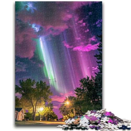Puzzle für Erwachsene, 1000 Teile, Aurora-Landschaft, 1000 Teile für Erwachsene, anspruchsvolle Familienaktivitätsspiele, DIY-Spielzeug für Heimwanddekorationsgeschenke (26x38cm) von GKJPOXZJ