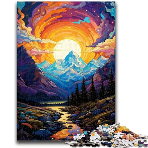 Puzzle für Erwachsene, 1000 Teile, Berg mit bunten Sternen, Puzzle, anspruchsvolles Spiel, Geschenke für die ganze Familie (50x75cm) von GKJPOXZJ