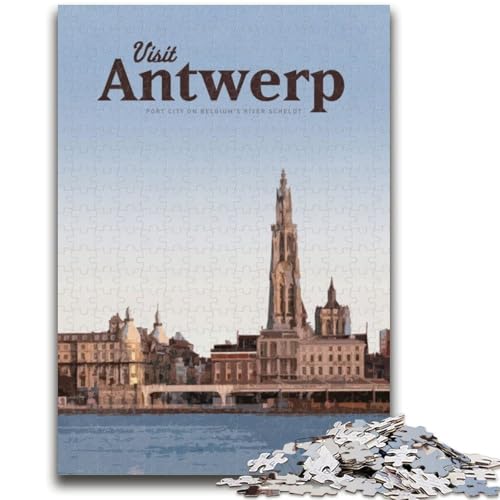 Puzzle für Erwachsene, 1000 Teile, Besuchen Sie Antwerpen, Puzzle für Erwachsene, Dekomprimierendes intellektuelles Lernspielzeug, Geburtstagsgeschenk (26x38cm) von GKJPOXZJ