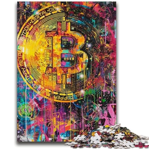 Puzzle für Erwachsene, 1000 Teile, Bitcoin-Graffiti-Puzzles für Erwachsene, Lernspiel für Geburtstag, Weihnachten, für Kinder ab 14 Jahren (26x38cm) von GKJPOXZJ