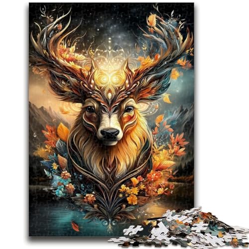 Puzzle für Erwachsene, 1000 Teile, Blumenhirsch, 1000 Teile für Erwachsene, ganze Familie, ab 14 Jahren (50x75cm) von GKJPOXZJ