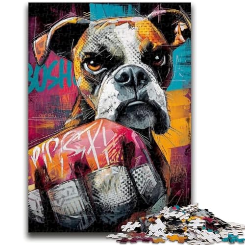 Puzzle für Erwachsene, 1000 Teile, Boxerhund, 1000 Teile für Erwachsene, ganze Familie, geeignet für Kinder ab 14 Jahren, (50x75cm) von GKJPOXZJ