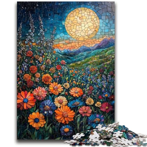 Puzzle für Erwachsene, 1000 Teile, Buntglas-Mohnblumen-Puzzles für Erwachsene, Lernspiel für Geburtstag, Weihnachten, für Kinder ab 14 Jahren (50x75cm) von GKJPOXZJ