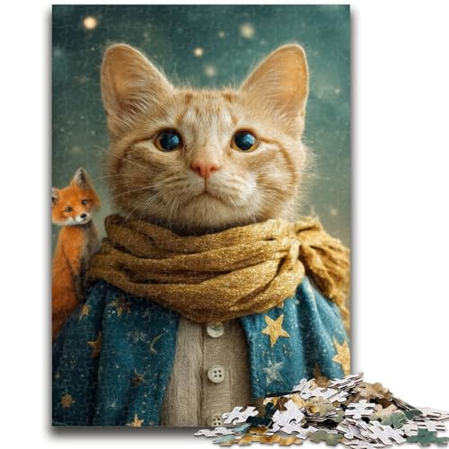Puzzle für Erwachsene, 1000 Teile, Der Kleine Prinz, Katze, Puzzle für Erwachsene, Stressabbau, Schwierige Herausforderung, Einzigartige Heimdekoration Und Geschenke, (38x26cm) von GKJPOXZJ